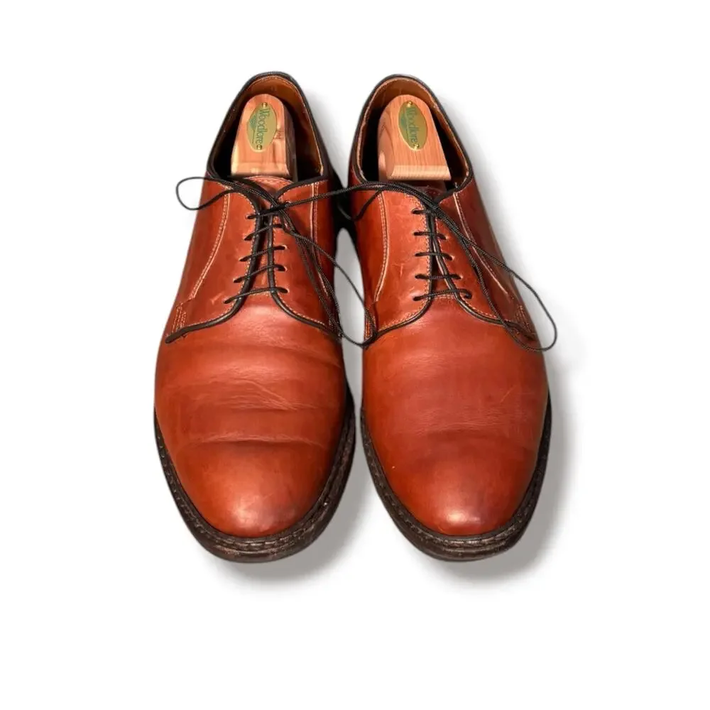 Allen Edmonds Badlands‎ Plain Toe Derby Shoes Cognac Brown Leather USA 10 3E